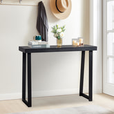 HAOYYE Solid Wood Console Table With Black Finish Narrow Entryway Sofa Table For Hallway Living Room Foyer And Behind The Couch Stylish Durable Pine Wood Accent Table Perfect For Small Spaces And Modern Home Decor